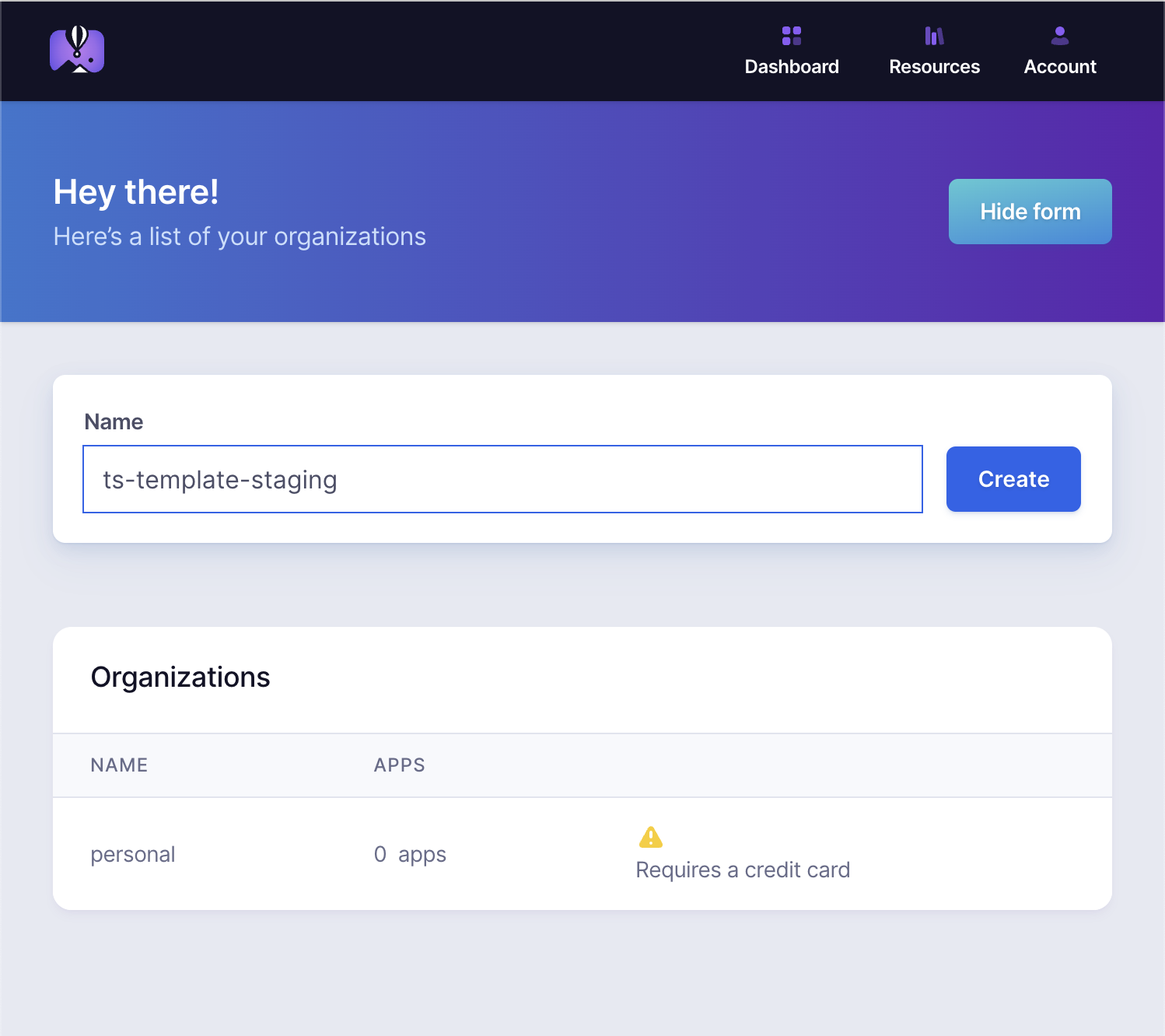 Fly.io - Create Organization